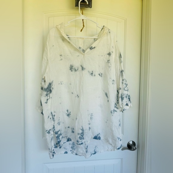 C&C California 100% Linen Tie Dye Tunic 1X - Picture 2 of 11